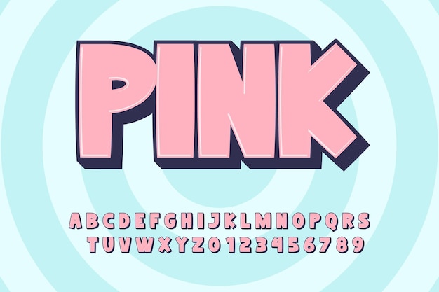 ピンクの編集可能なテキスト効果フォント