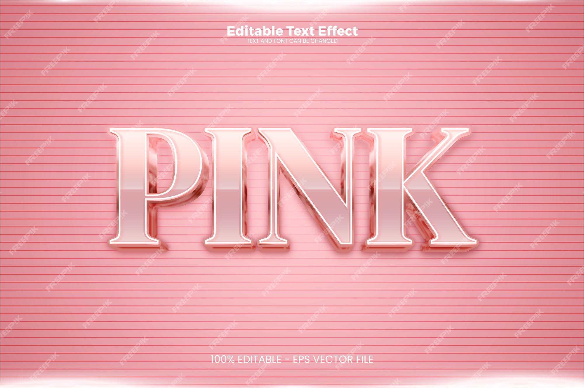 Free Vector  Stylish fashion text effect editable pink and girl