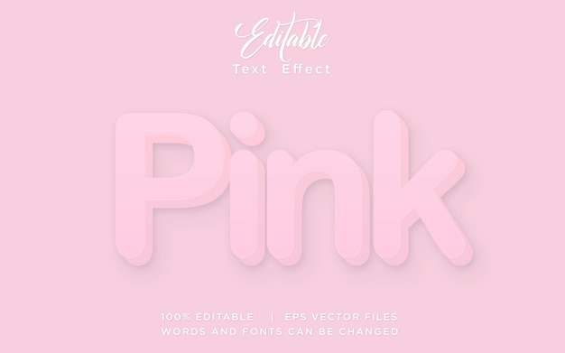 Pink editable text effect soft text style effect