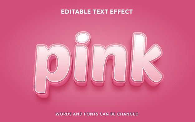 Розовый редактируемый текстовый эффект стиль