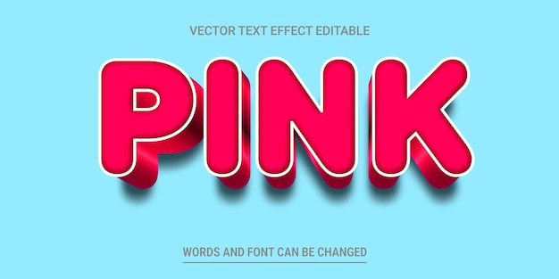 Pink Editable Text Effect Vector