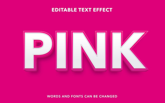 Vector pink editable text effect