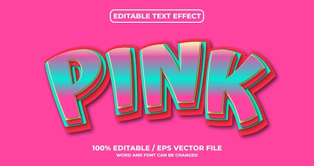 Pink editable text effect