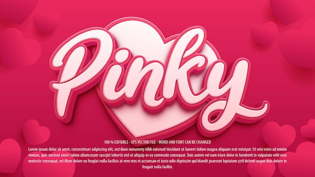 Vector pink editable text effect