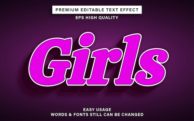 Vector pink editable text effect