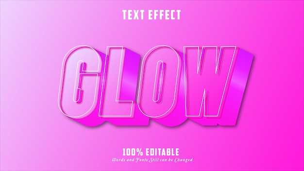 Vector pink effect text is easy to edit