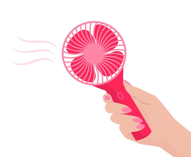 Pink electric fan vector illustration in cartoon style