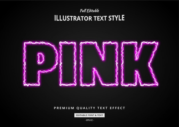 Pink electricity text style effect