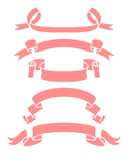 Pink empty ribbon roll template illustration