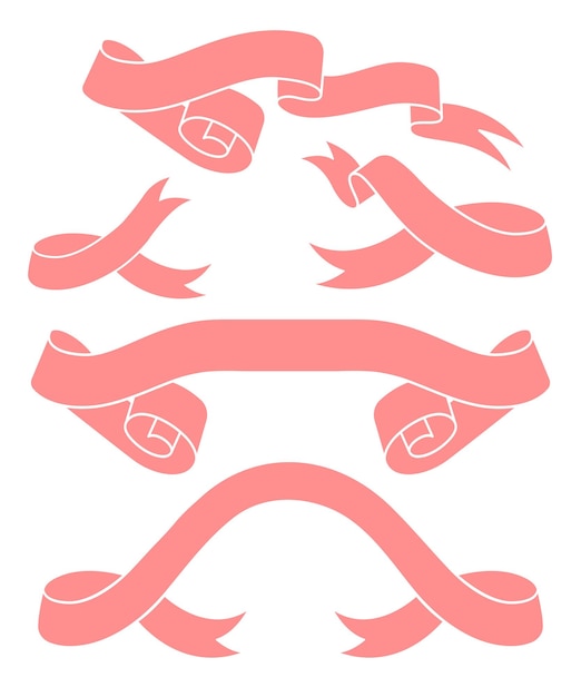 Pink empty ribbon roll template illustration