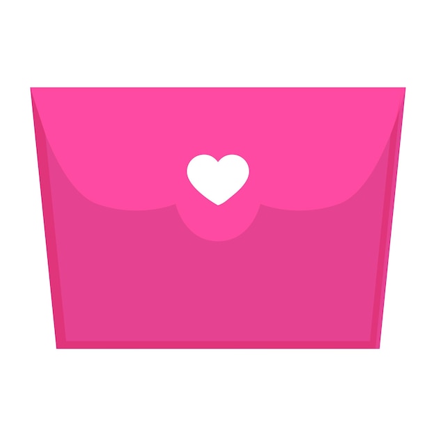 Pink envelopes with heart on white background