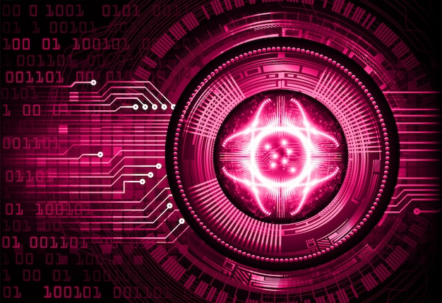 Pink eye cyber circuit future technology concept background