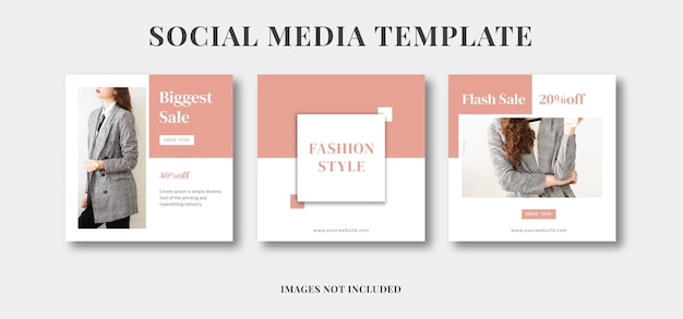 Pink feminine beauty social media instagram post fashion promotion advertisement template