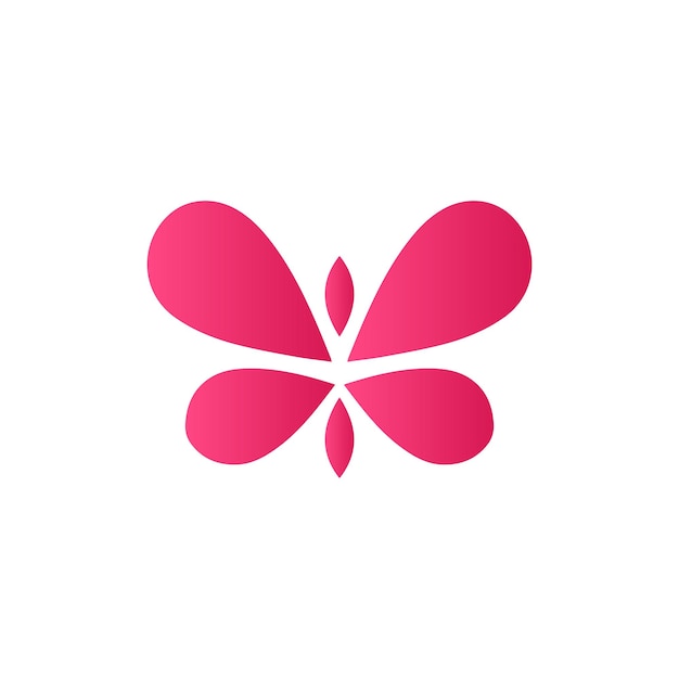 핑크 여성 나비 로고 기호 간단한 그림 디자인 그래픽 미니멀 로고