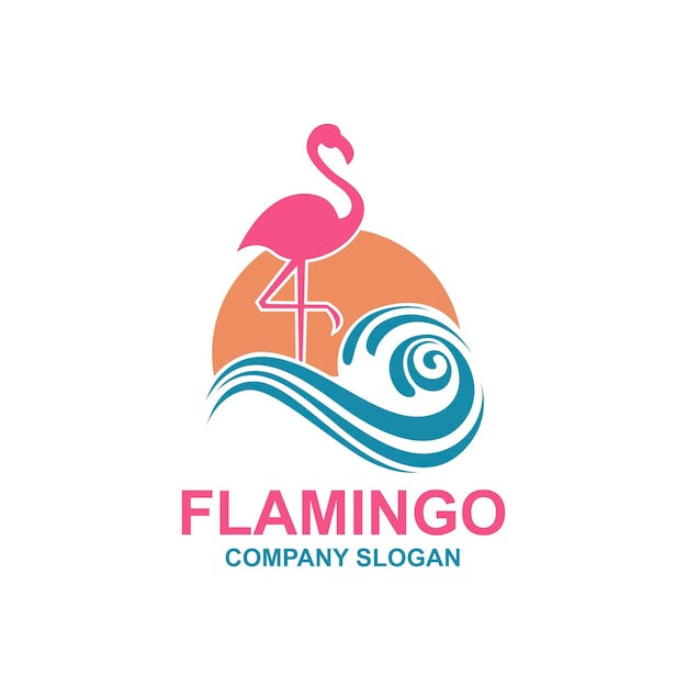 Pink flamingo emblem