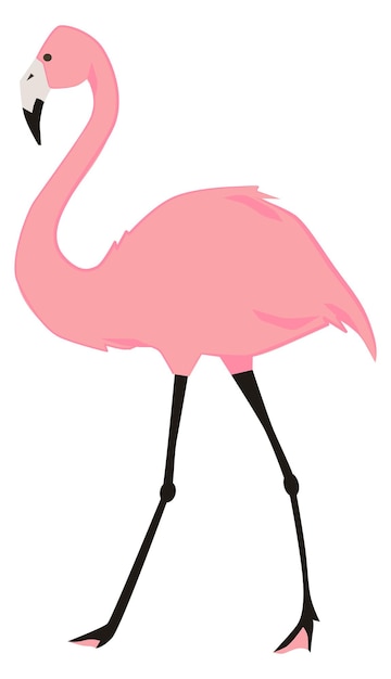 Розовый значок фламинго Романтическая милая летняя птица