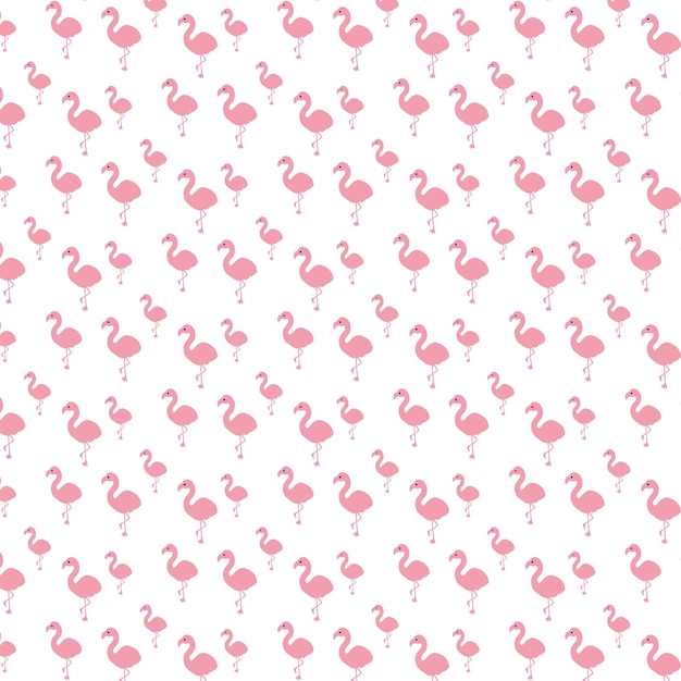 Pink flamingo pattern on a white background