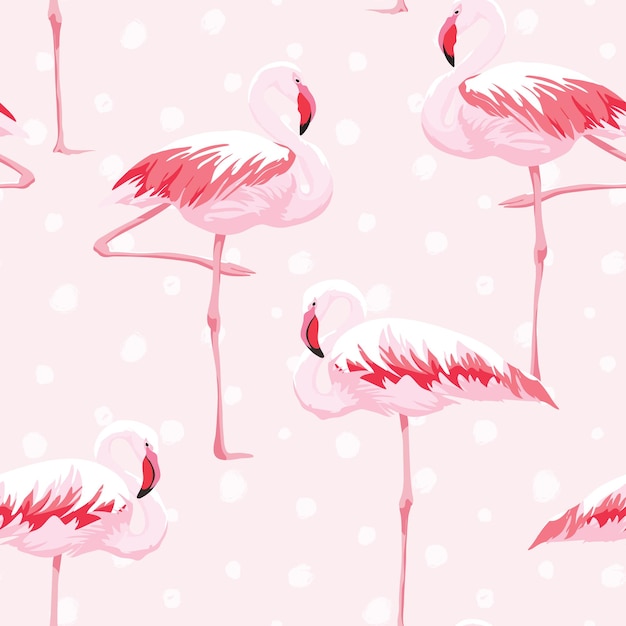 Pink flamingo seamless pattern