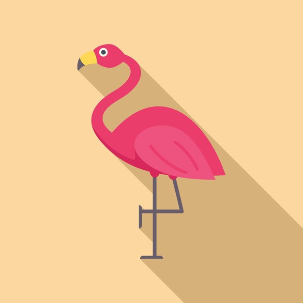 Pink flamingo standing on one leg minimalist illustration