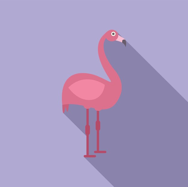 Pink flamingo standing still illustration