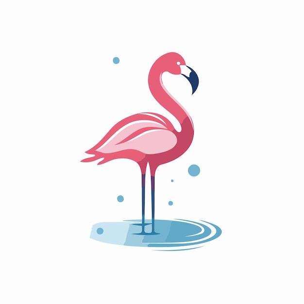 Pink flamingo on a white background vector illustration in flat style