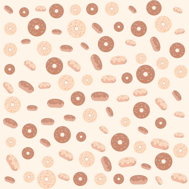 Pink flat donuts on white background3d donut pattern for print design vector illustration print