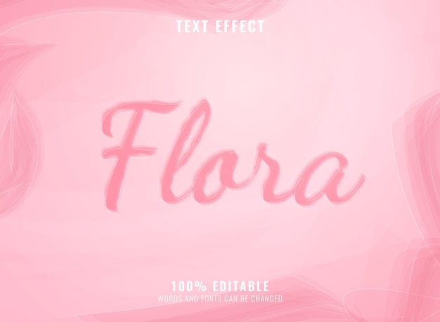 Pink flora elegant watercolor text effect