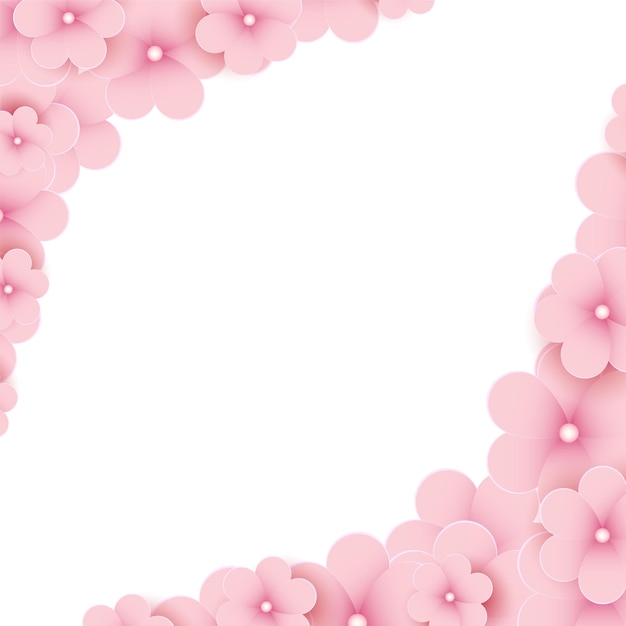 Pink floral background with place for text