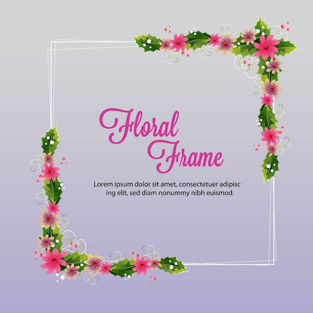 pink floral frame