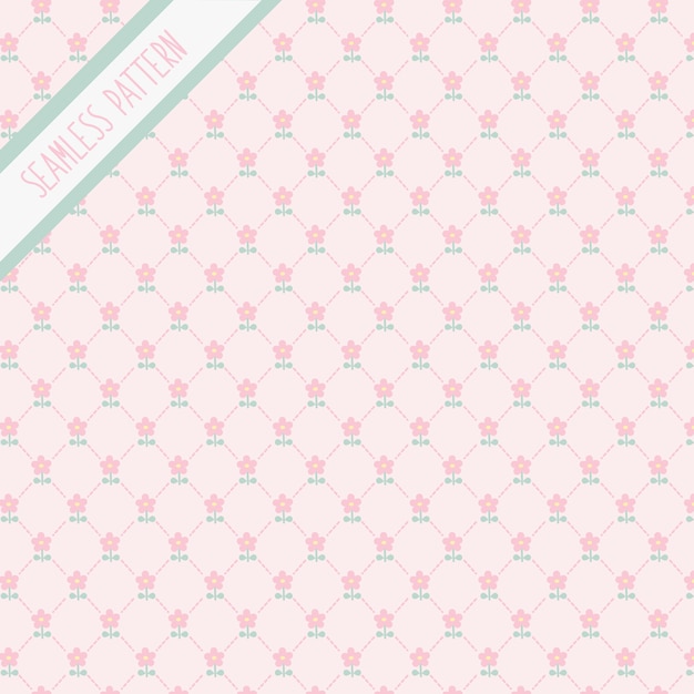 Pink floral print kawaii pattern