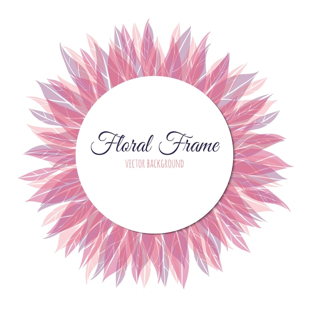 Pink floral round frame banner