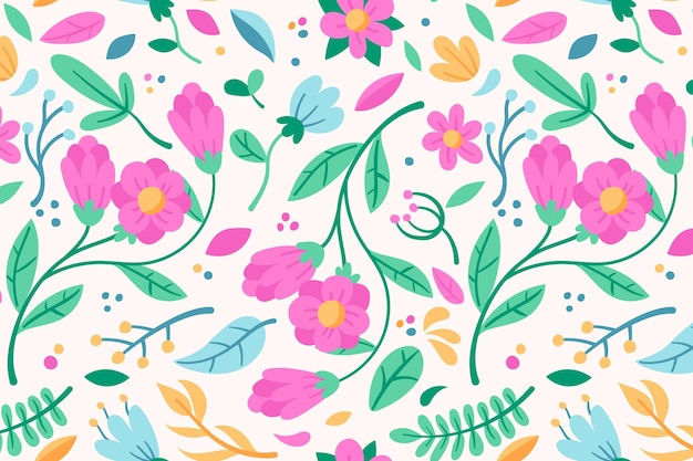 Pink floral seamless pattern template