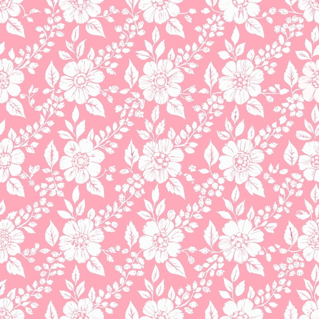 ピンクの花柄シームレスパターン