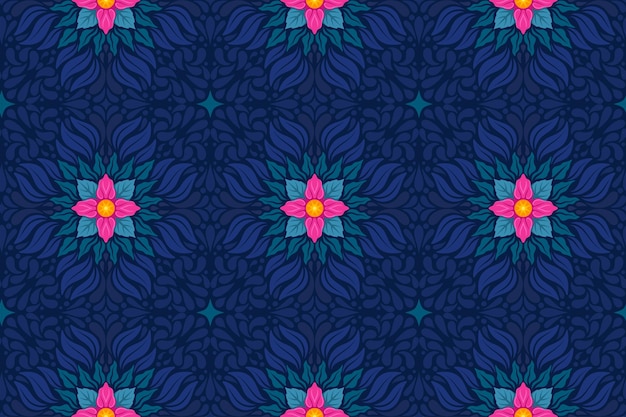 Vector pink floral seamless pattern