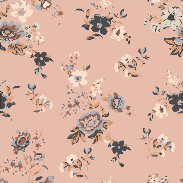 ピンクの花柄シームレスパターン