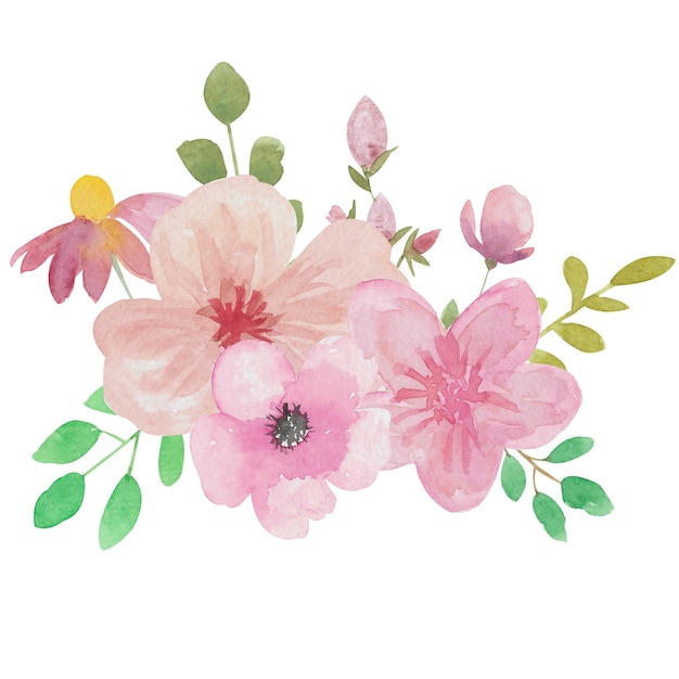 Vector pink flower bouquet