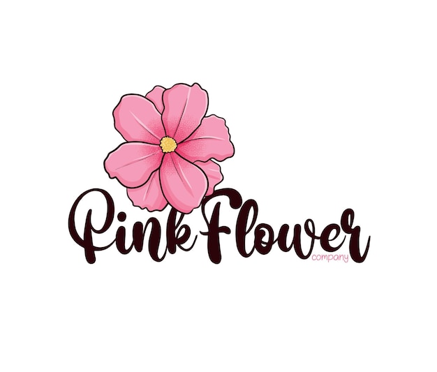 핑크 꽃 회사 로고 템플릿