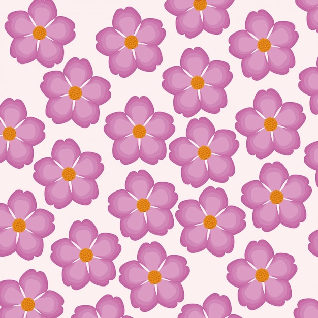 Pink flower decorative seamless pattern 