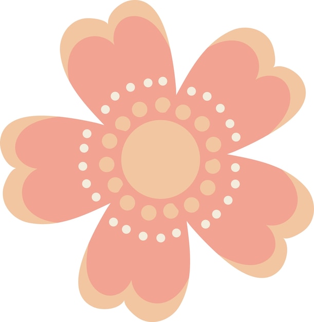 Pink Flower Illustration Design Element Vector