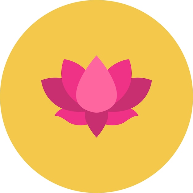 a pink flower is in a yellow circle