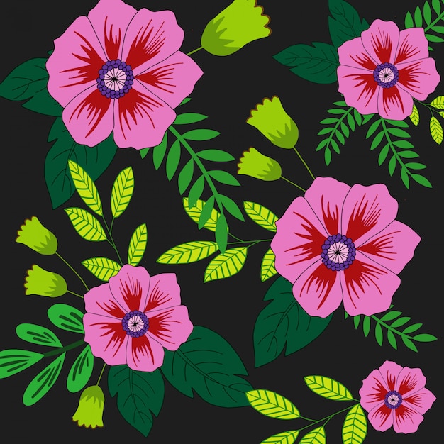 Pink flower pattern