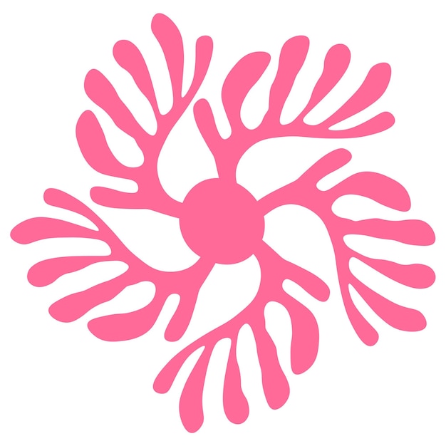 A pink flower with a white background and the word sea on it.