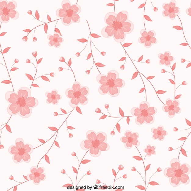 Vector pink flowers background