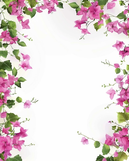 분홍색 꽃 초록색 잎 색 배경