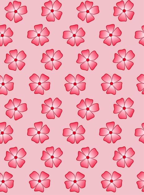 Pink flowers on pink background seamless pattern vector illustration