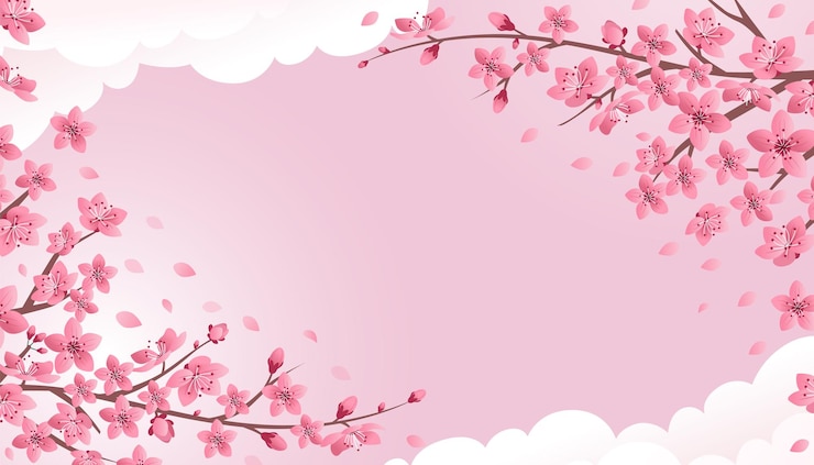 Vector ピンクの花がピンクの背景に