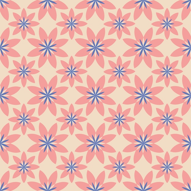 Pink flowers vector seamless pattern spring and summer field vector seamless pattern