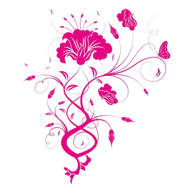 Pink flowers vector