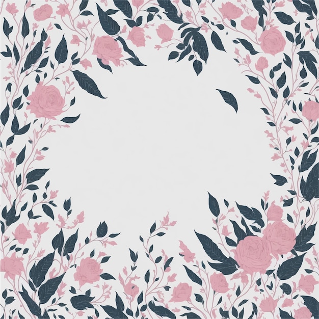 Vector pink flowers on a white background