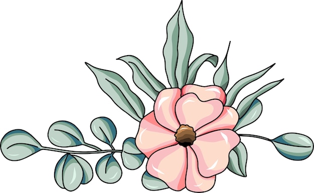 Vector pink flowers